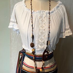 Seeds Wood Coconut necklace. Boho .